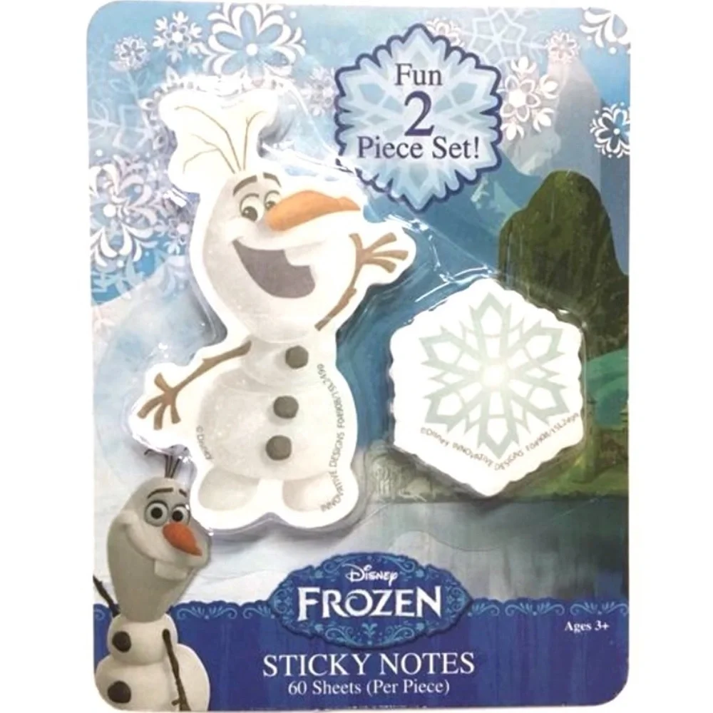 DISNEY Olaf Frozen Movie Sticky Notes Stamp Set Snowman Crafting Scrapbooking